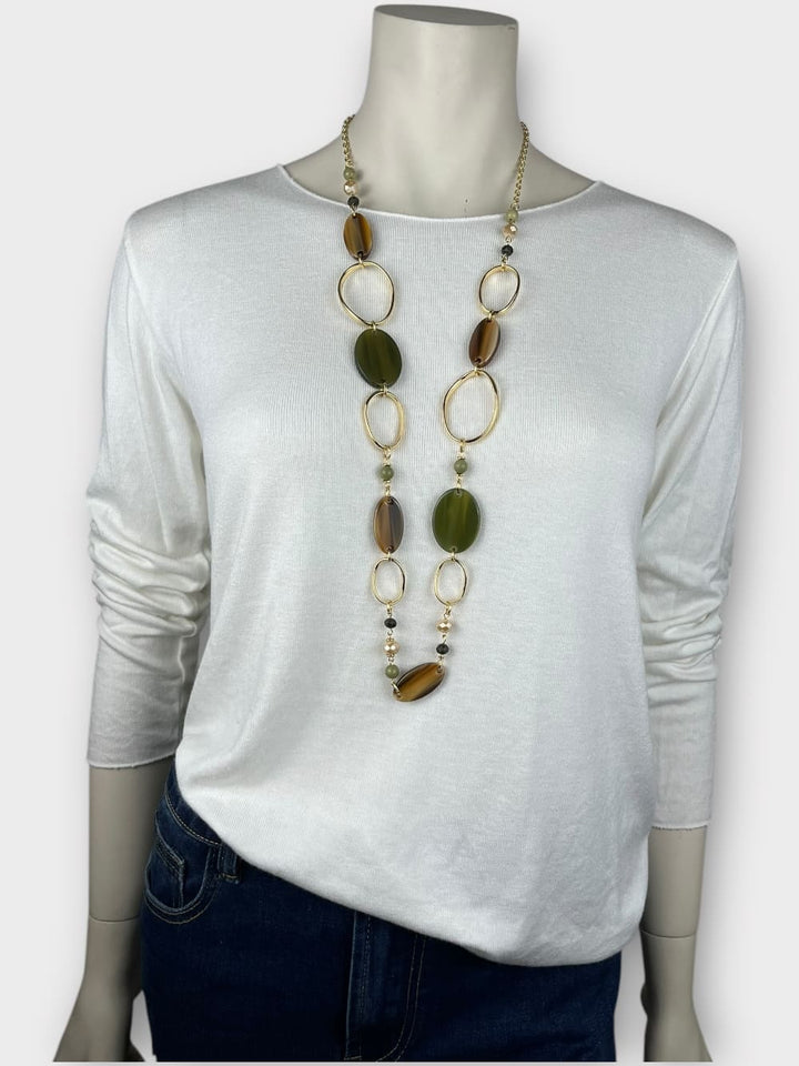 Gliederkette gold-khaki-braun