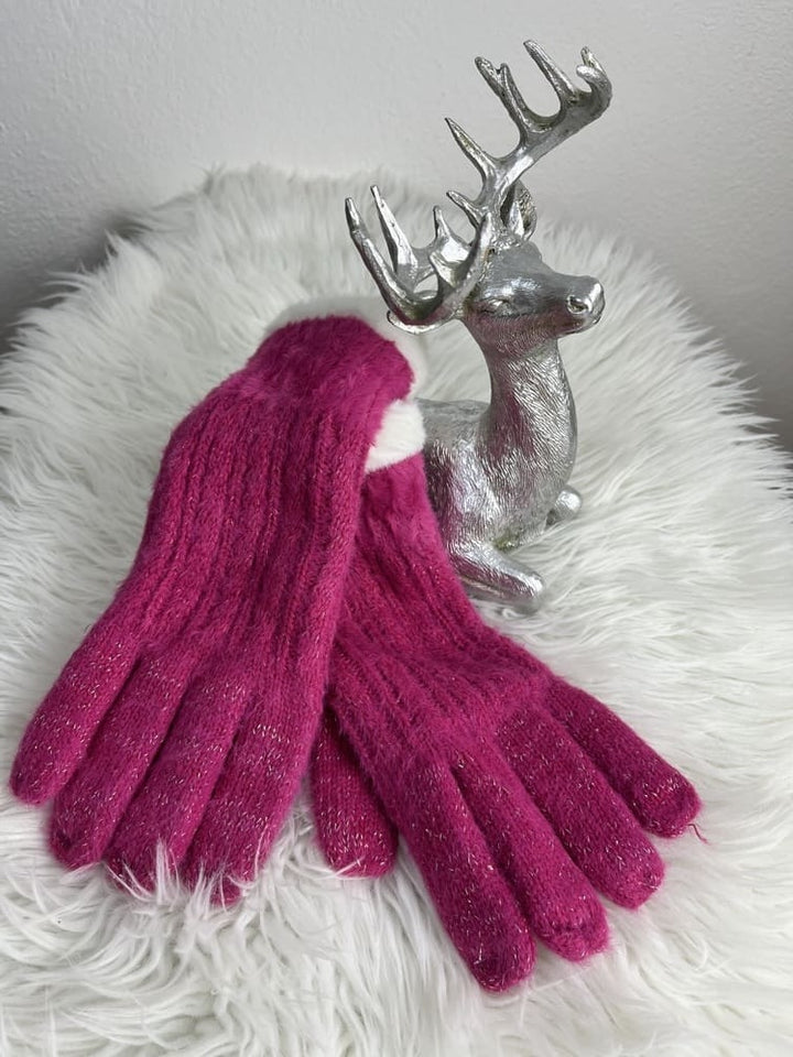 Handschuhe mit Plüschbesatz, versch. Farben