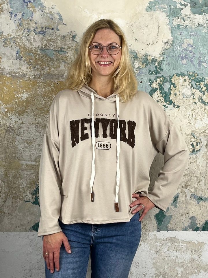 Hoodie "New York", beige