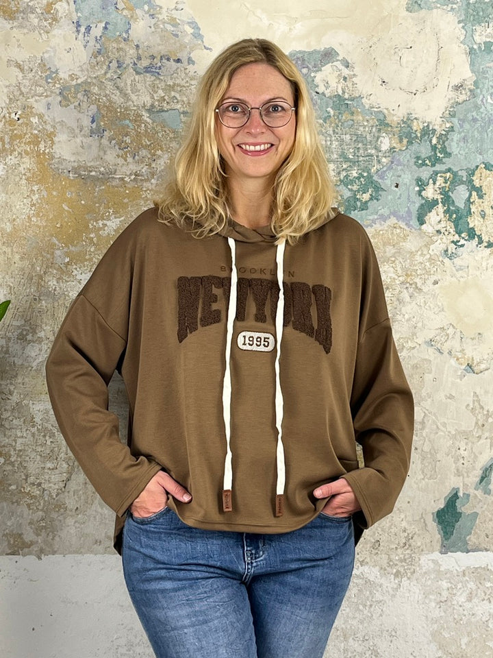 Hoodie "New York", cognac