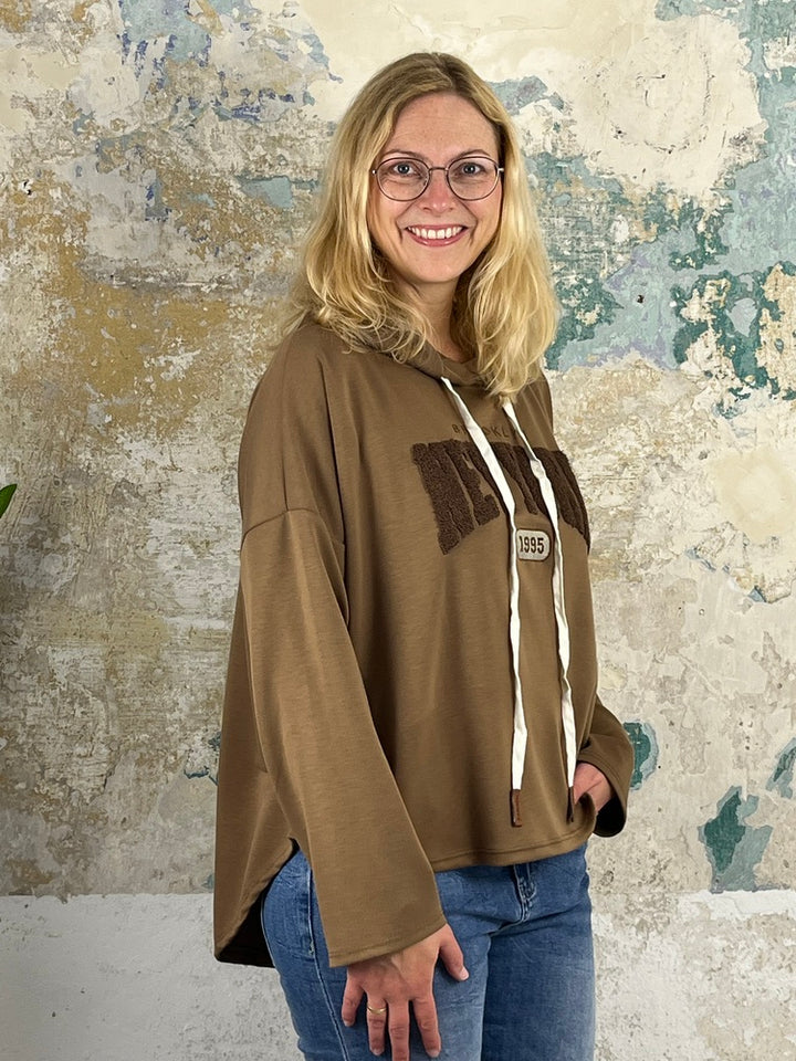 Hoodie "New York", cognac