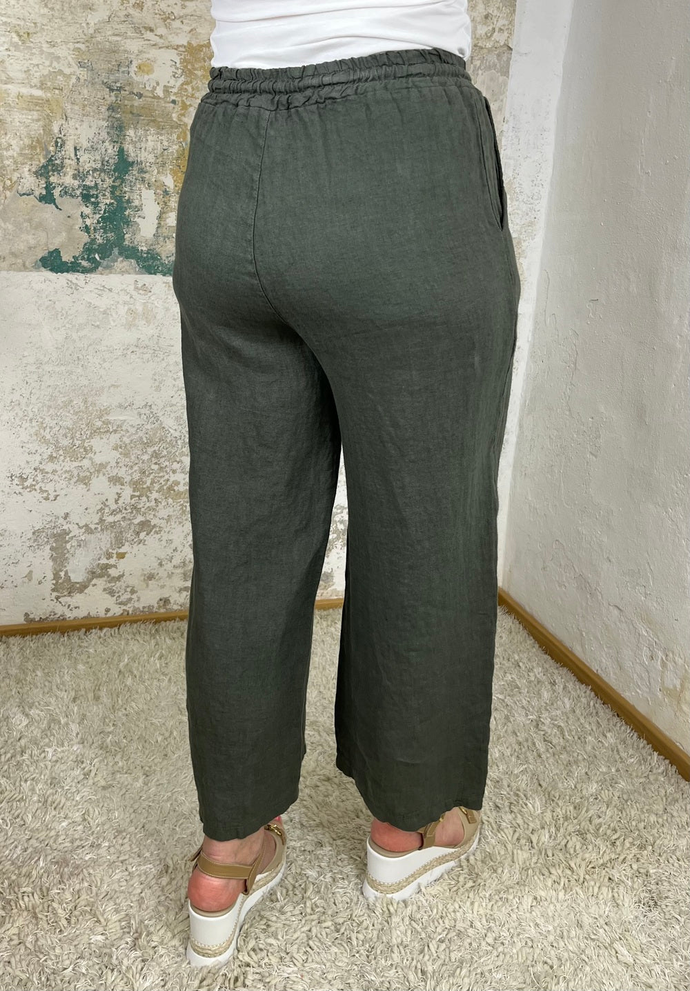 Leinen-Hose mit Tunnelzug