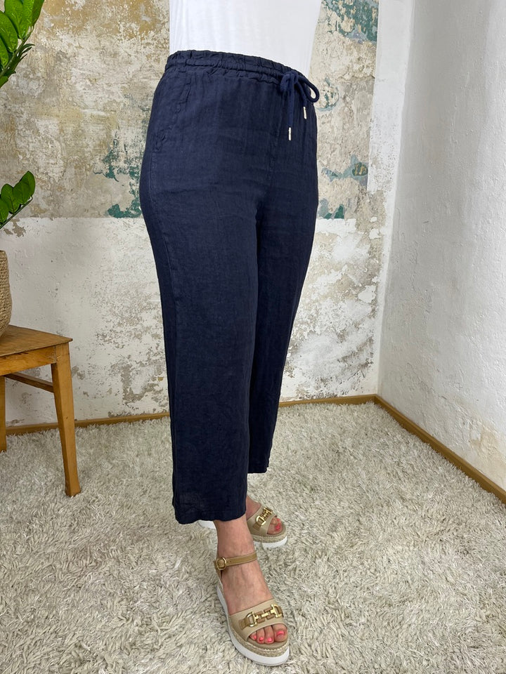 Leinen-Hose mit Tunnelzug