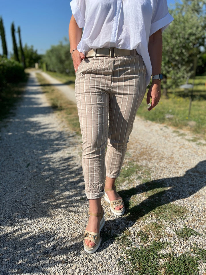 Schlupfhose im Streifenmuster