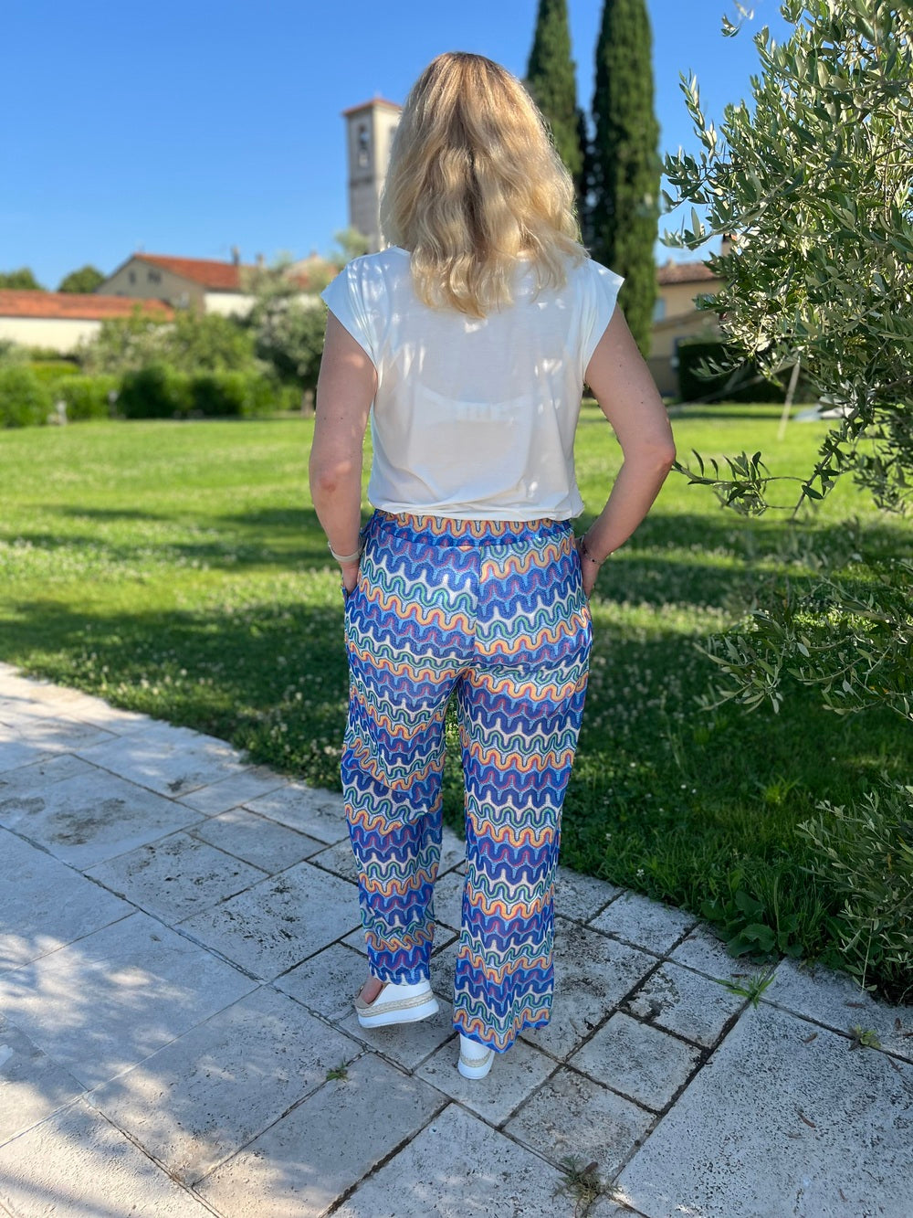Schlupfhose mit Zick-Zack-Muster