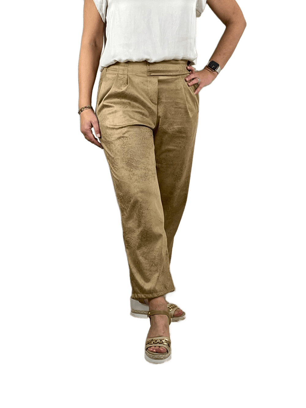 Hose Velourslederimitat, beige