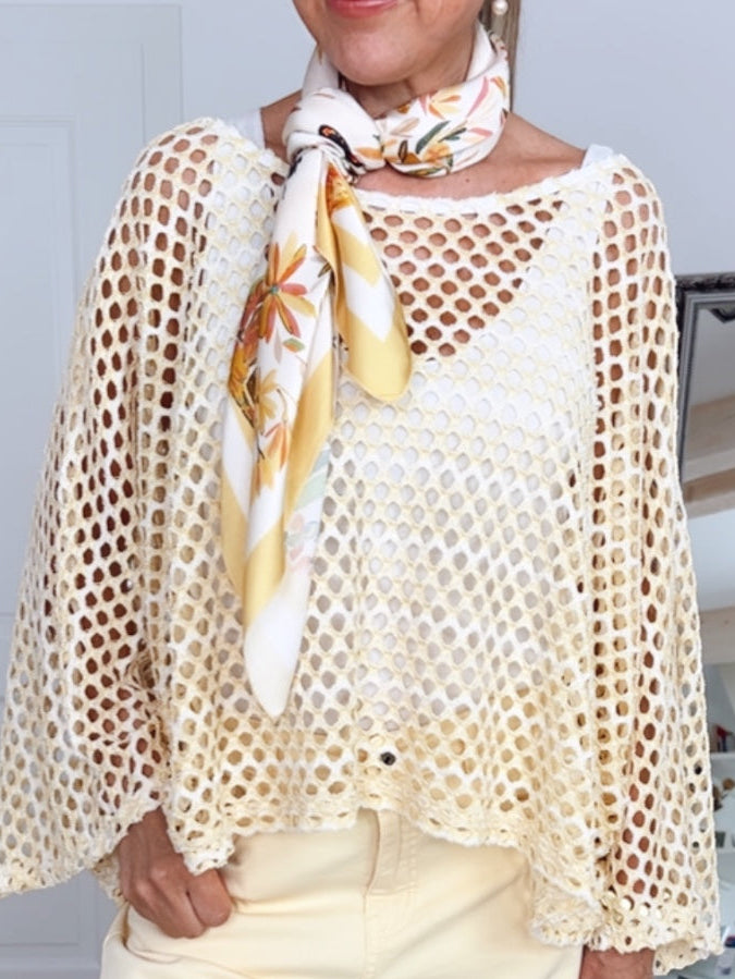 Vierecktuch mit Seide floral, gelb von Bella Vita - Mode &amp; Lifestyle