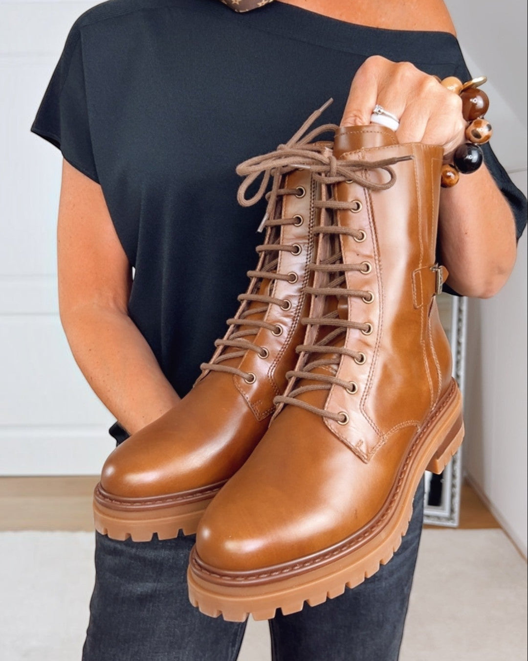 NeroGiardini Schnürboots, cognac