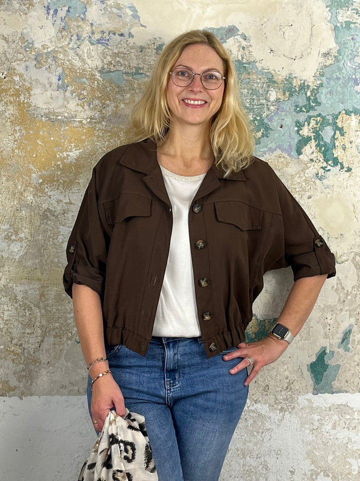 Blousonjacke kurze Form, braun