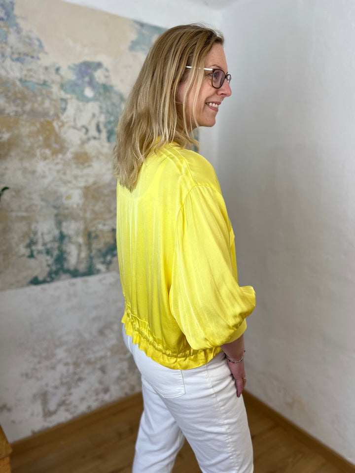 Satinjacke mit Reißverschluss, kurze Form
