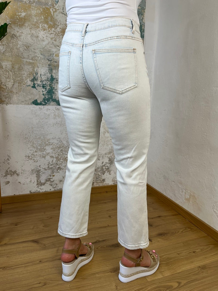 7/8-Jeans, blue bleached