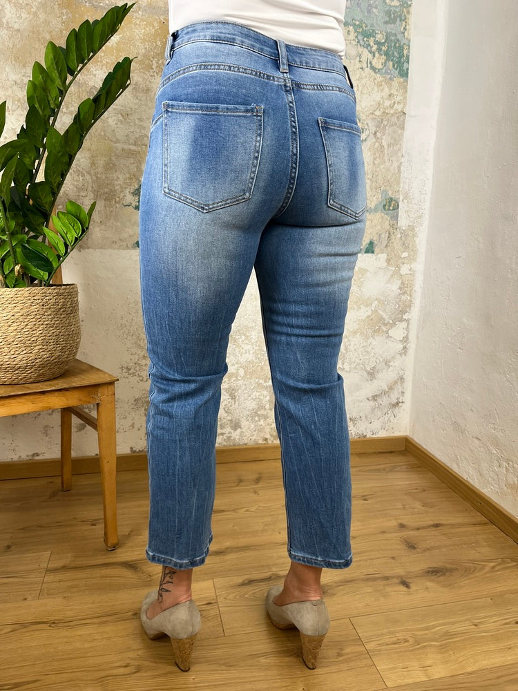 7/8-Jeans, blue denim