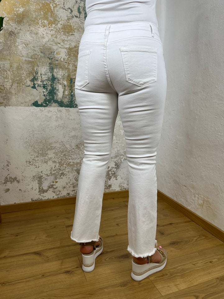Bootcut-Jeans, weiß