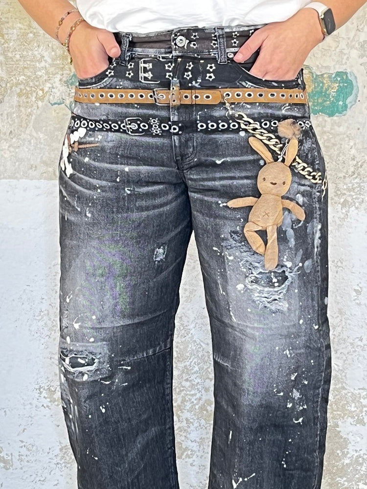 Ballonjeans Hase, black denim