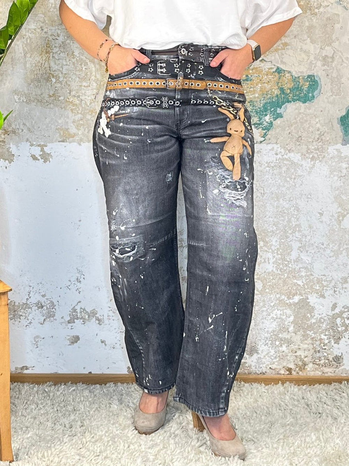 Ballonjeans Hase, black denim