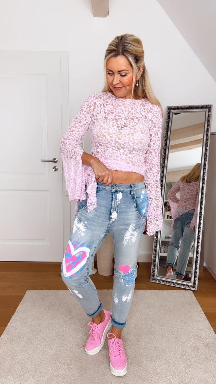 Jeans Hearts, blue denim von Bella Vita - Mode & Lifestyle