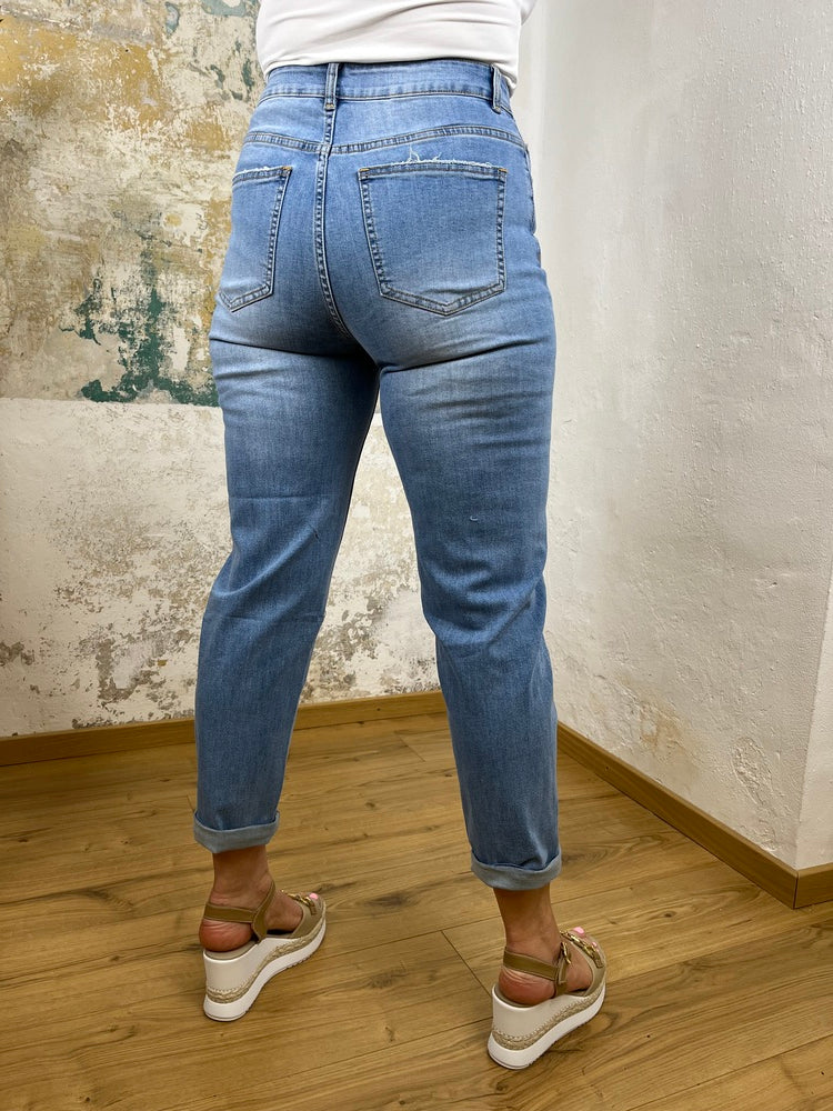 Jeans Mom-Fit, blue denim