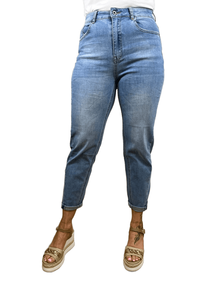 Jeans Mom-Fit, blue denim