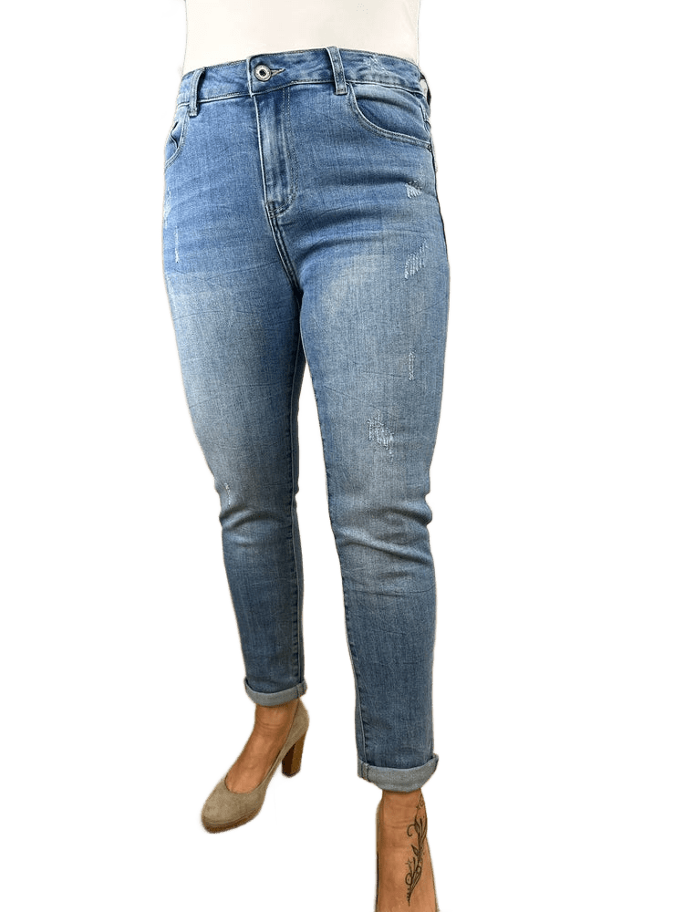 Jeans used-look, blue denim