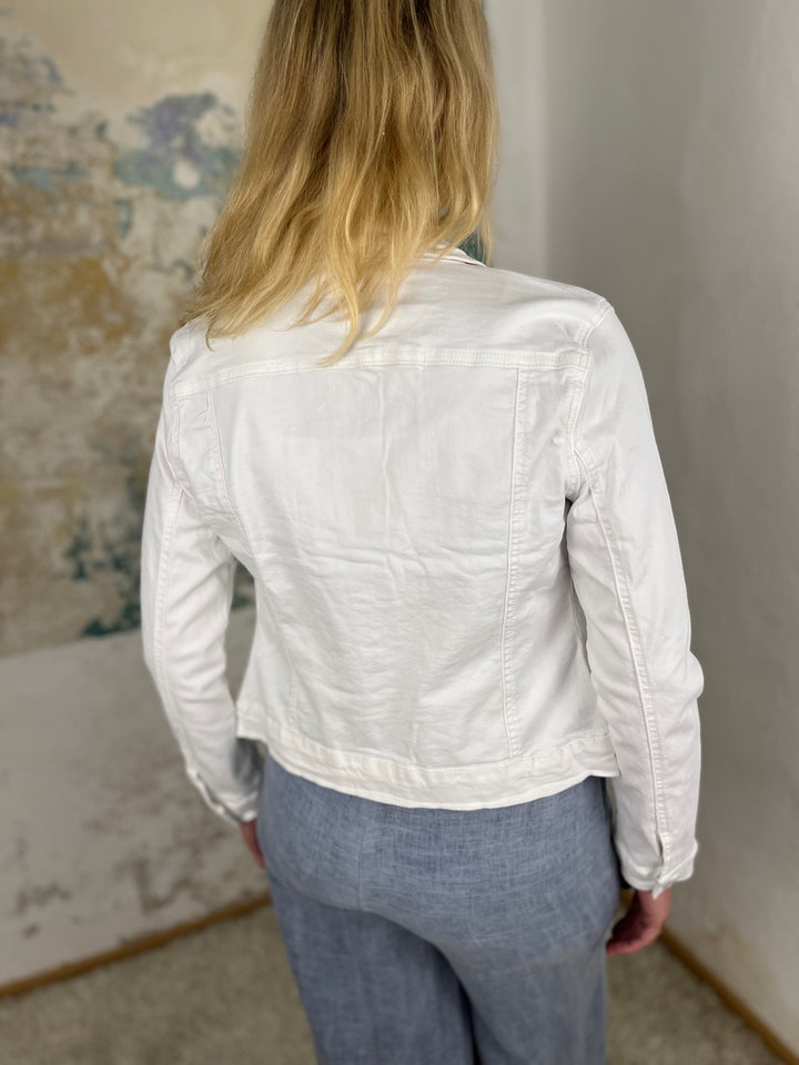 Jeansjacke in klassischer Form, weiß