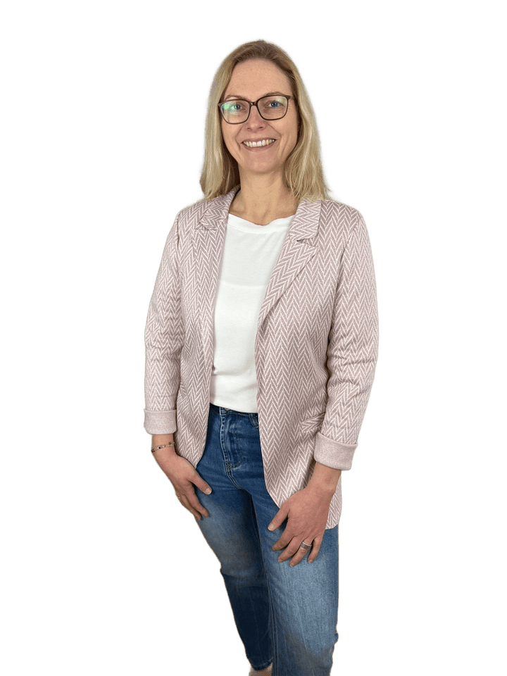 Jerseyblazer, Glitzer, grafisch