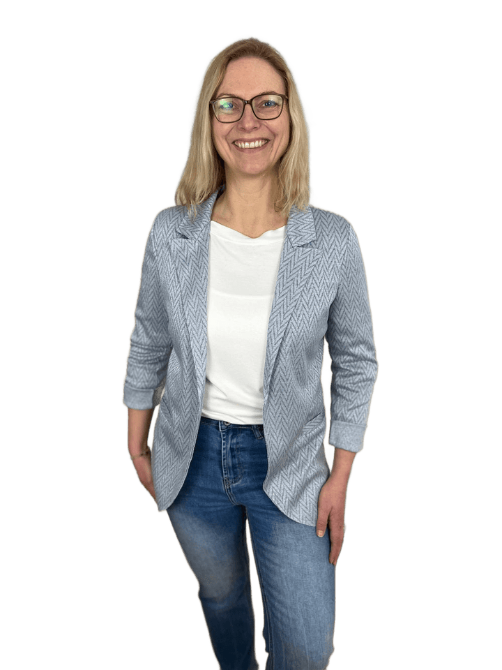Jerseyblazer, Glitzer, grafisch