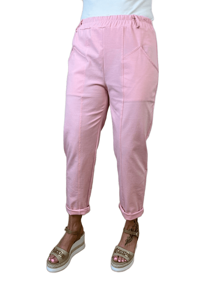 Jerseyhose mit Dehnbund und Einschubtaschen