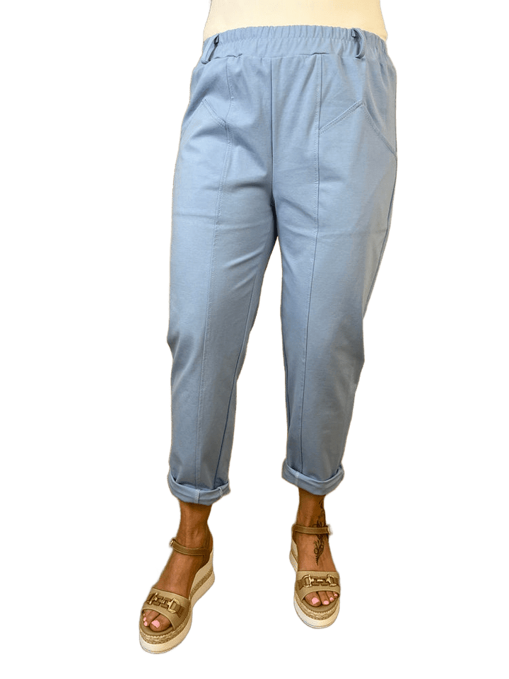 Jerseyhose mit Dehnbund und Einschubtaschen