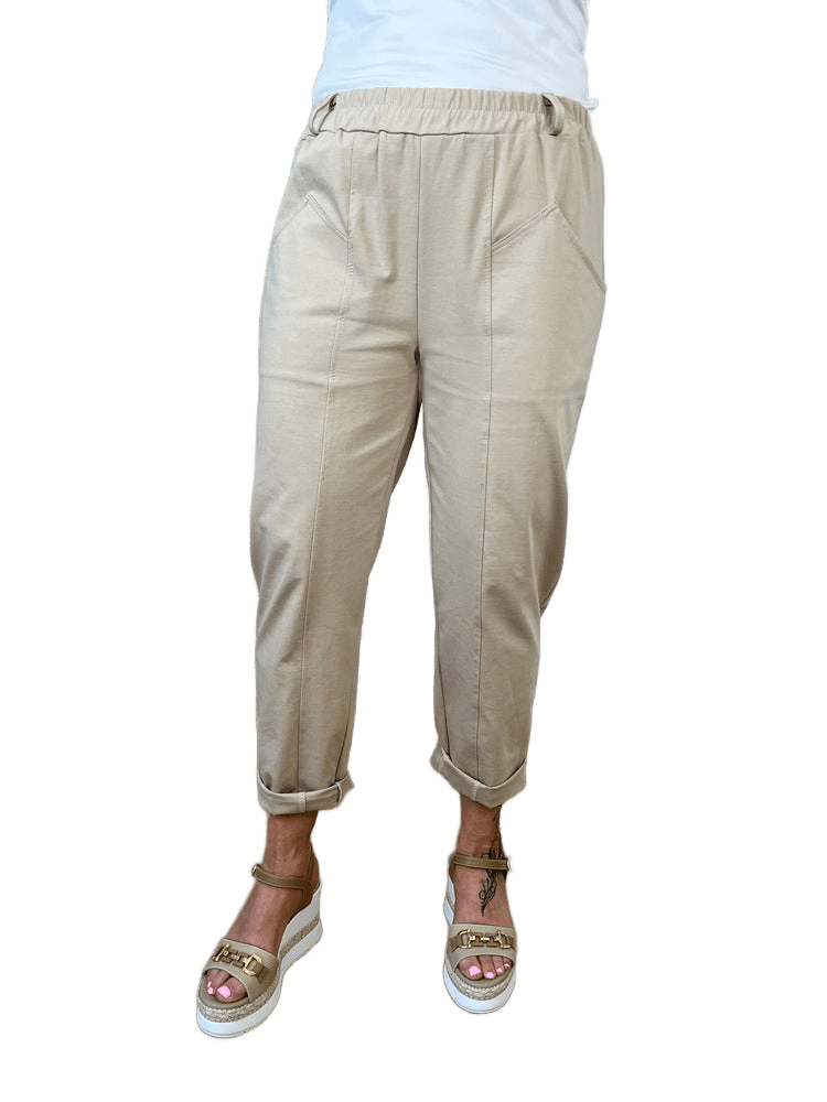 Jerseyhose mit Dehnbund und Einschubtaschen