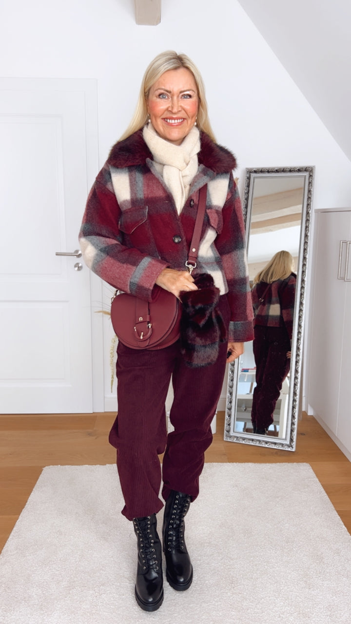 7/8-Cordhose, bordeaux von Bella Vita - Mode & Lifestyle