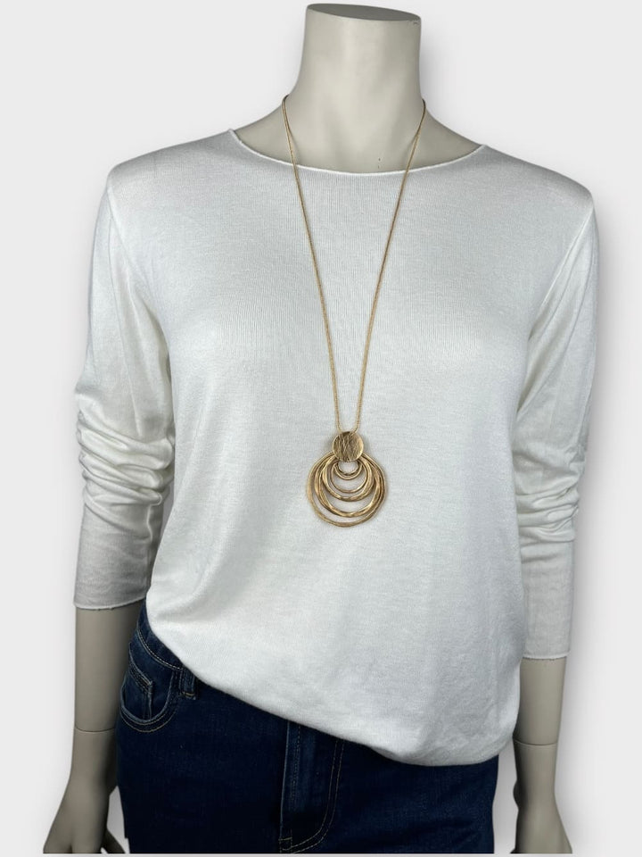 Kette mit Anhänger rund, goldfarben