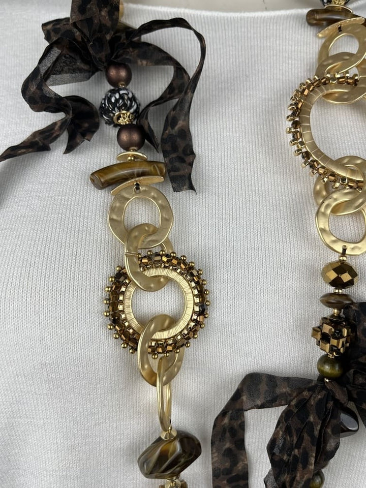 Kette Leo, braun-gold