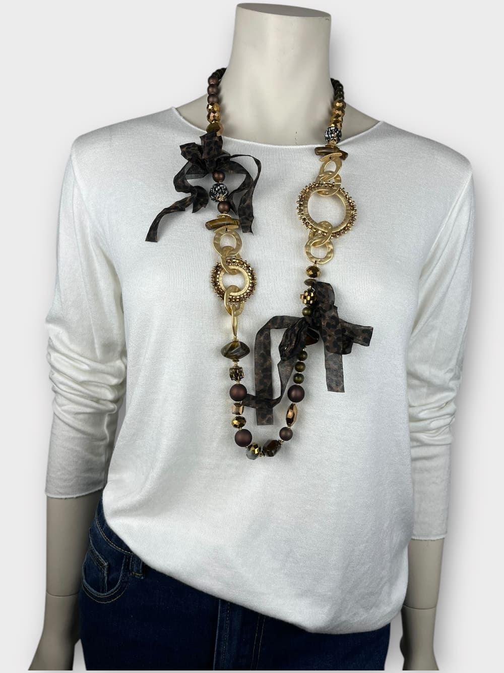 Kette Leo, braun-gold