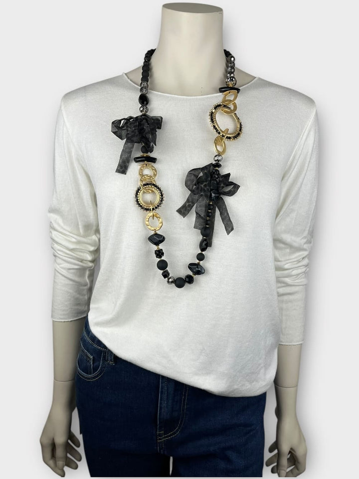 Kette Leo, grau-schwarz-gold