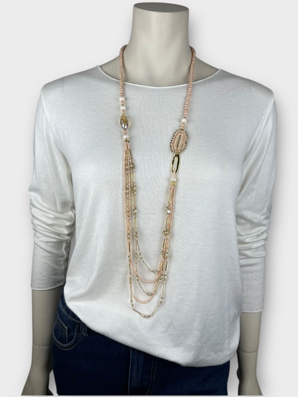 Steinchenkette mehrreihig, rosa von Bella Vita - Mode & Lifestyle