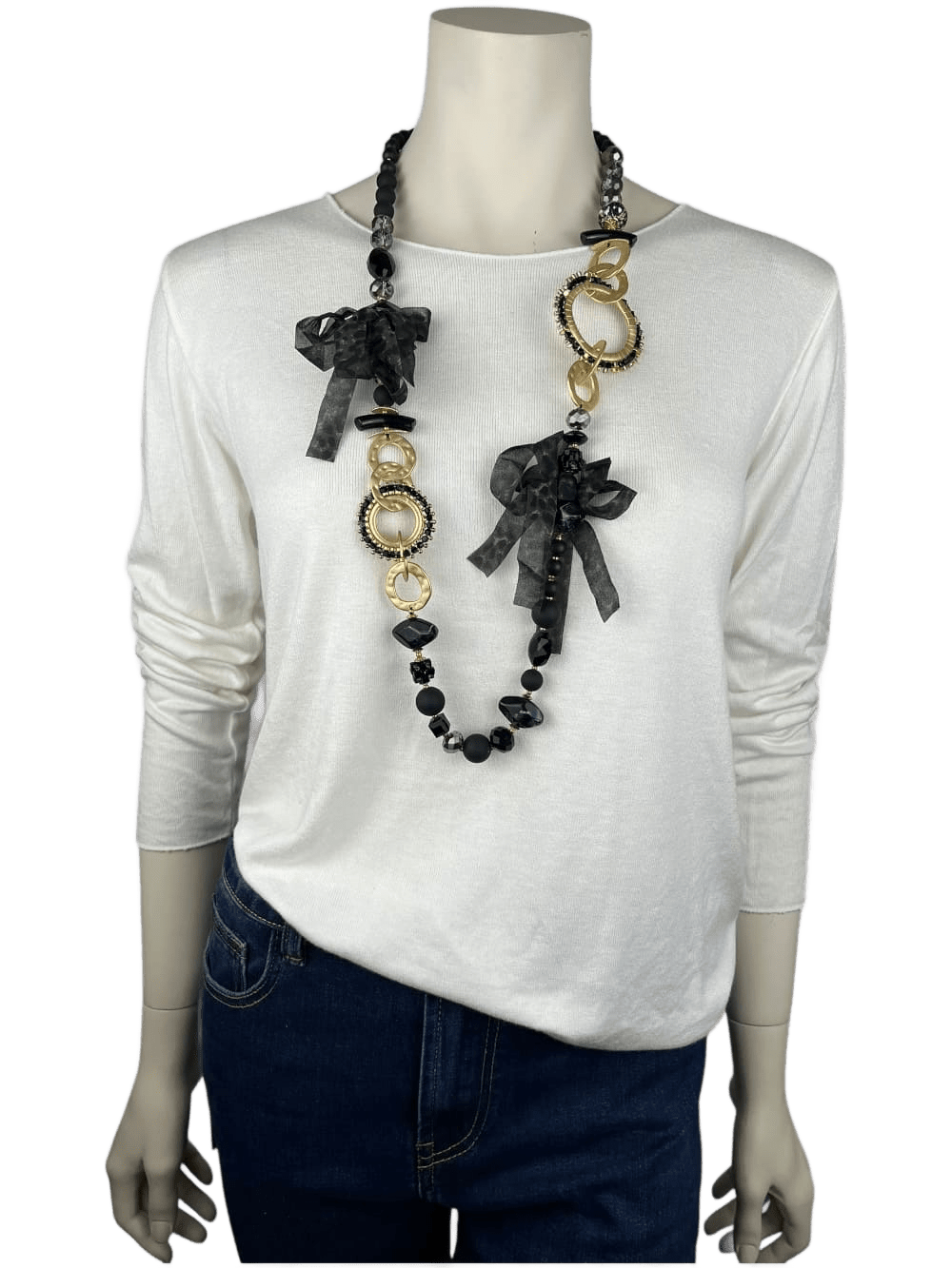 Kette Leo, grau-schwarz-gold