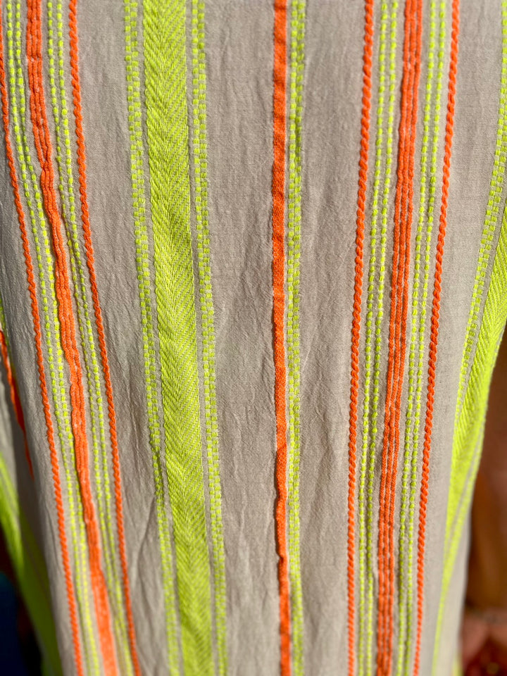 Oversize-Bluse mit Webstreifen