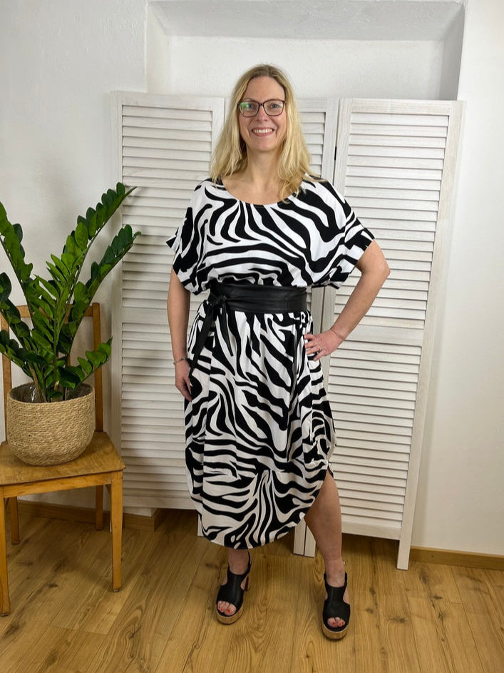 Kleid Zebra, schwarz-weiß