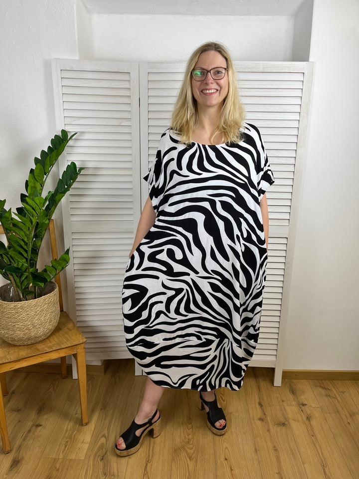 Kleid Zebra, schwarz-weiß