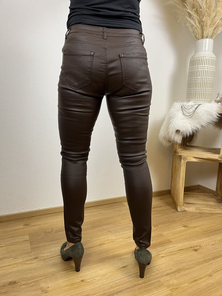Lederimitat-Hose, braun