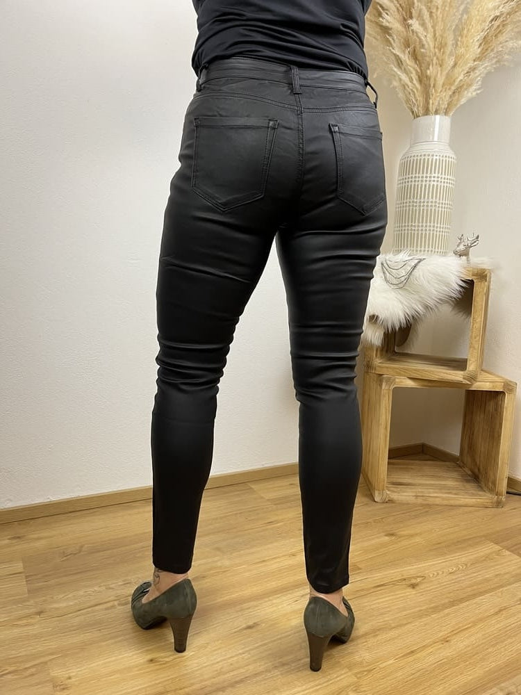 Lederimitat-Hose, schwarz