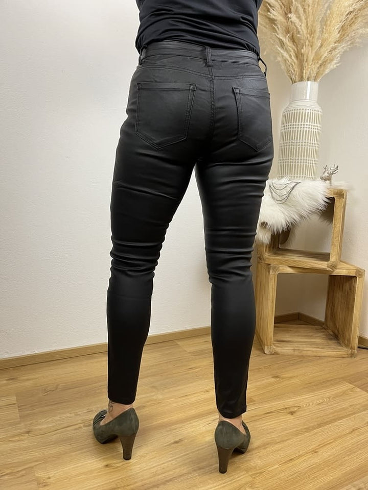 Lederimitat-Hose, schwarz