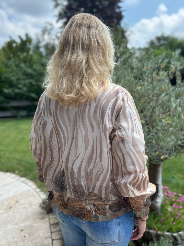 leichter Blouson mit Alloverdruck, beige von Bella Vita - Mode &amp; Lifestyle