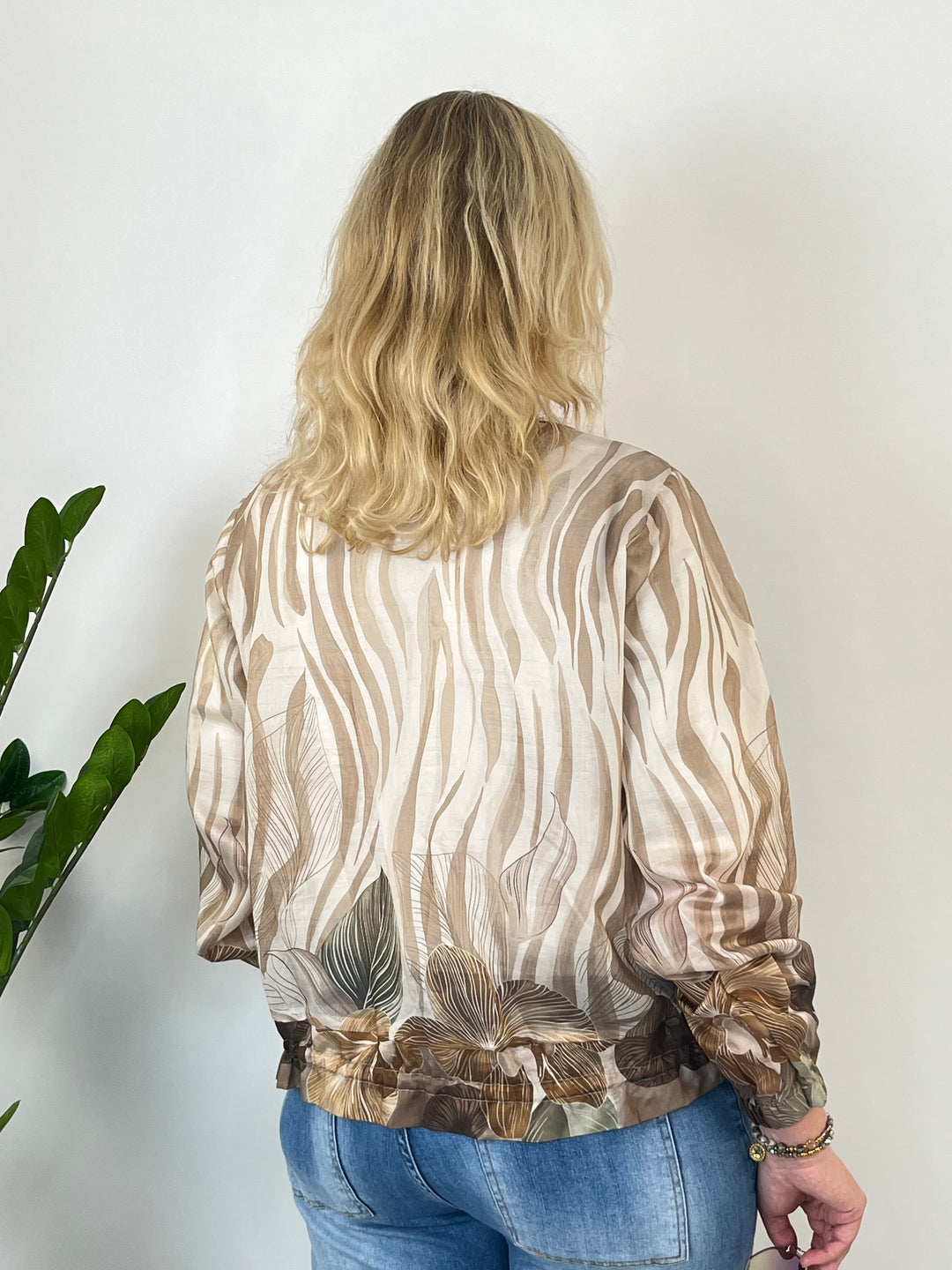 leichter Blouson mit Alloverdruck, beige von Bella Vita - Mode &amp; Lifestyle