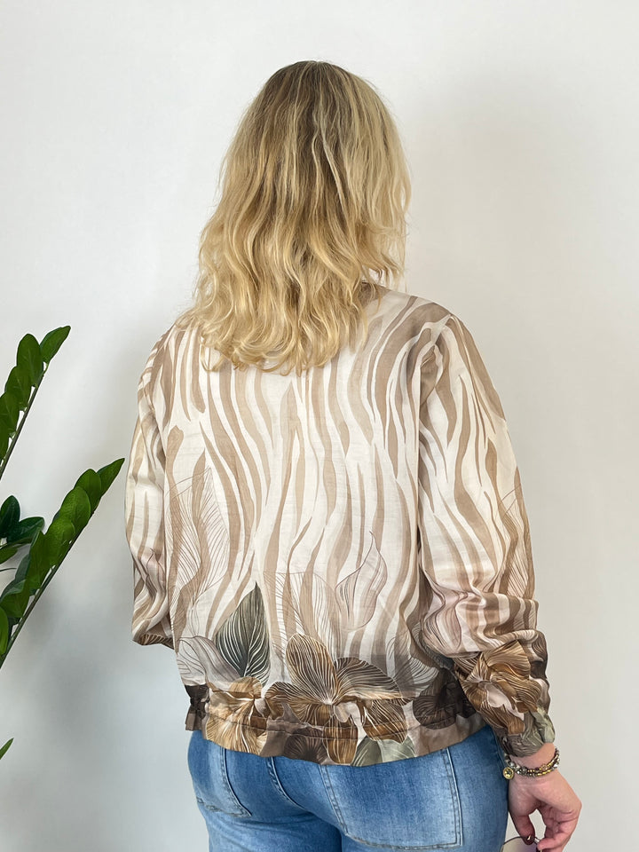 leichter Blouson mit Alloverdruck, beige von Bella Vita - Mode &amp; Lifestyle