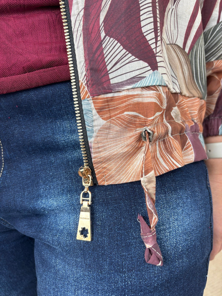 leichter Blouson mit Alloverdruck, bordeaux von Bella Vita - Mode &amp; Lifestyle