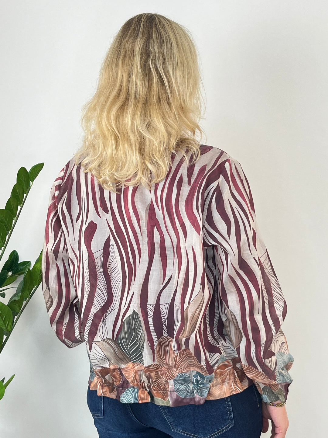 leichter Blouson mit Alloverdruck, bordeaux von Bella Vita - Mode &amp; Lifestyle