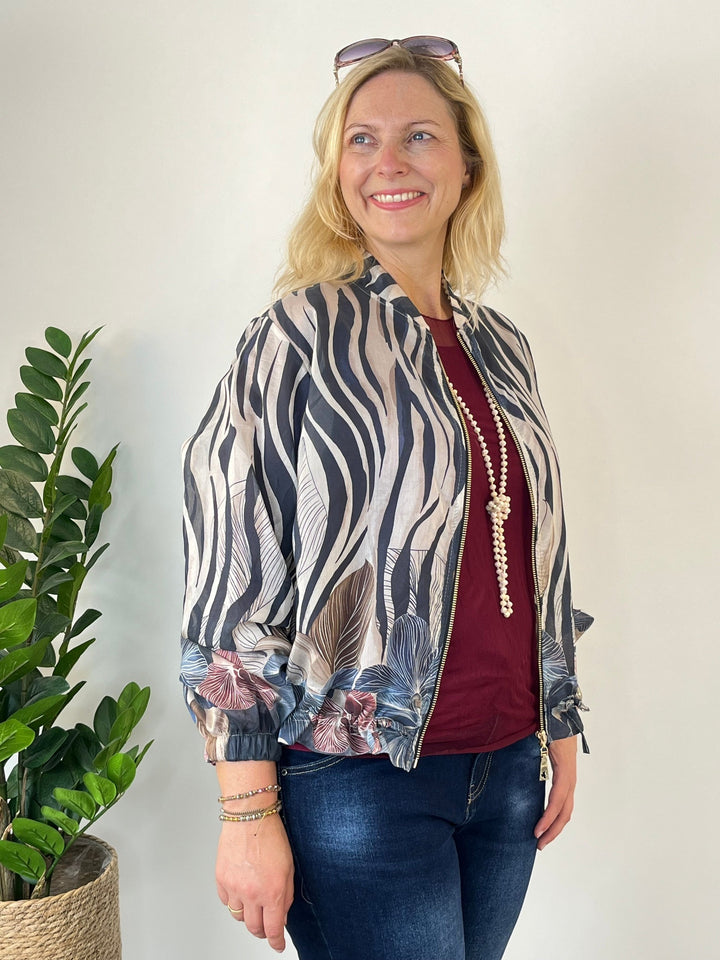 leichter Blouson mit Alloverdruck, marine von Bella Vita - Mode &amp; Lifestyle