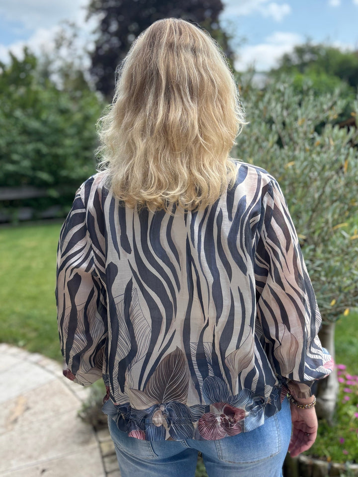leichter Blouson mit Alloverdruck, marine von Bella Vita - Mode &amp; Lifestyle