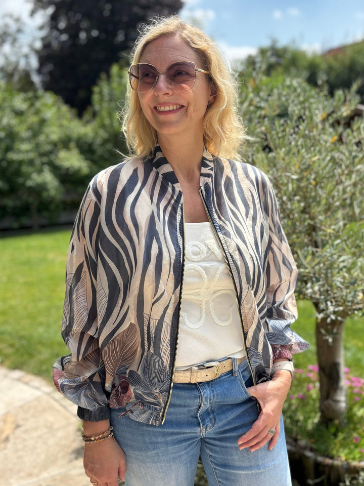 leichter Blouson mit Alloverdruck, marine von Bella Vita - Mode &amp; Lifestyle